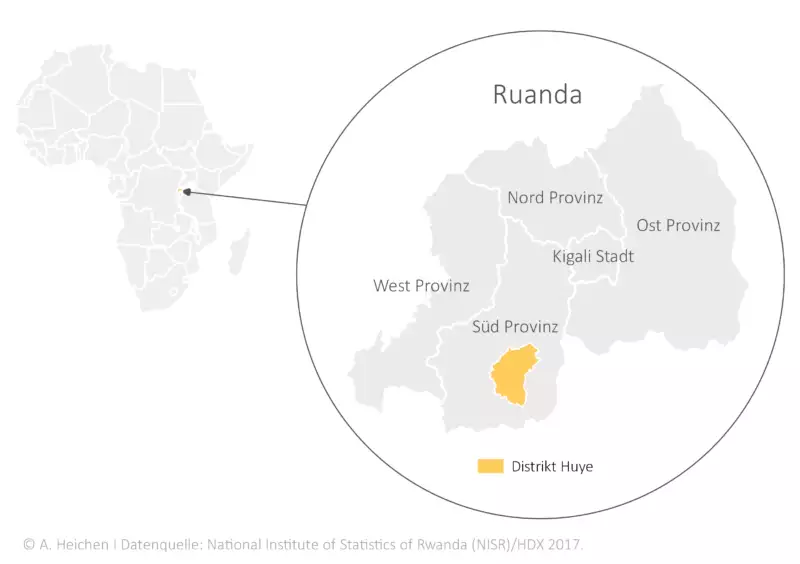 Lage Distrikt Huye, Südprovinz Ruanda